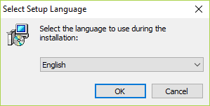 Select the language of your choice from the drop-down and click OK