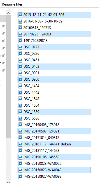 Select the other files you want to rename