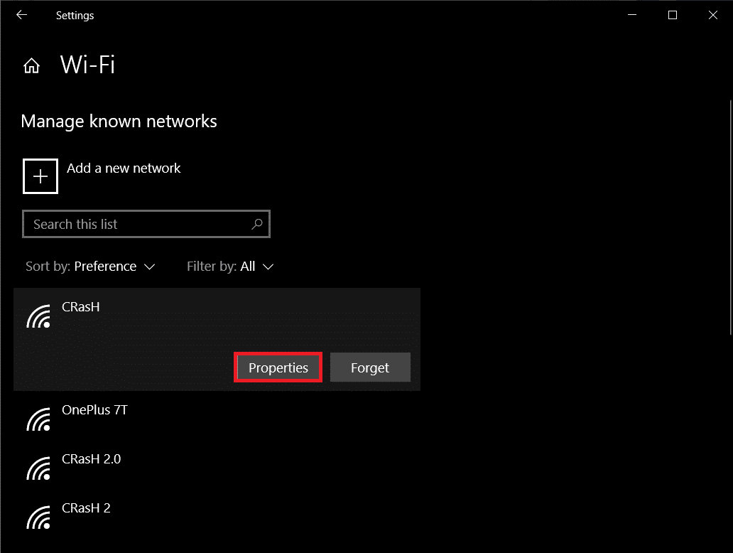 Select your home Wi-Fi network and click on the Properties button. | Stop Automatic Updates on Windows 10