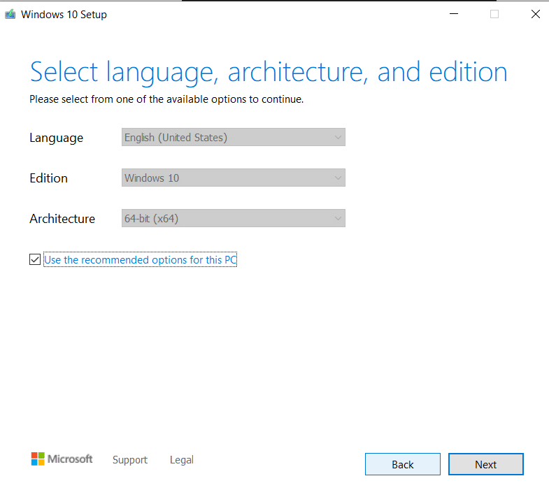Select your preferred language | Slipstream Windows 10 Installation