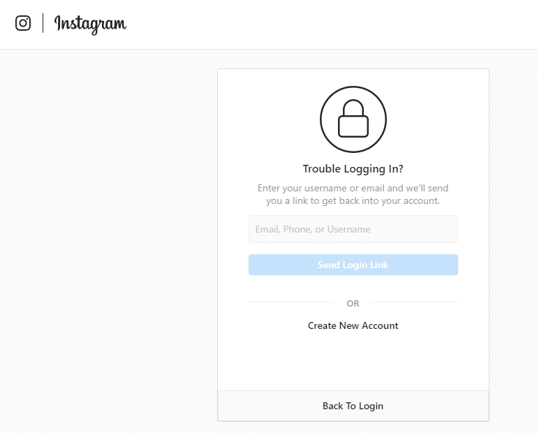 Reset Instagram Password window will open | Reset Instagram Password