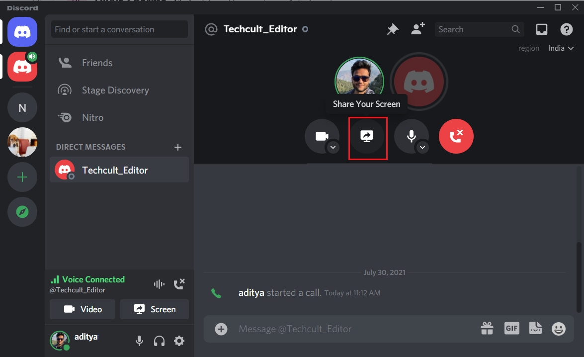 Share your screen on Discord