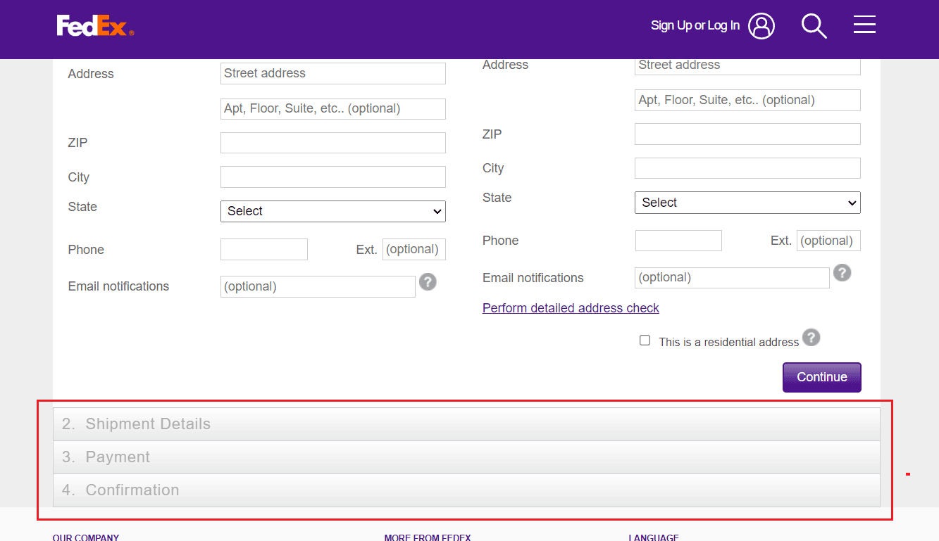 Shipment Details and Payment sections - Confirm your shipping from the Confirmation section and Print the label