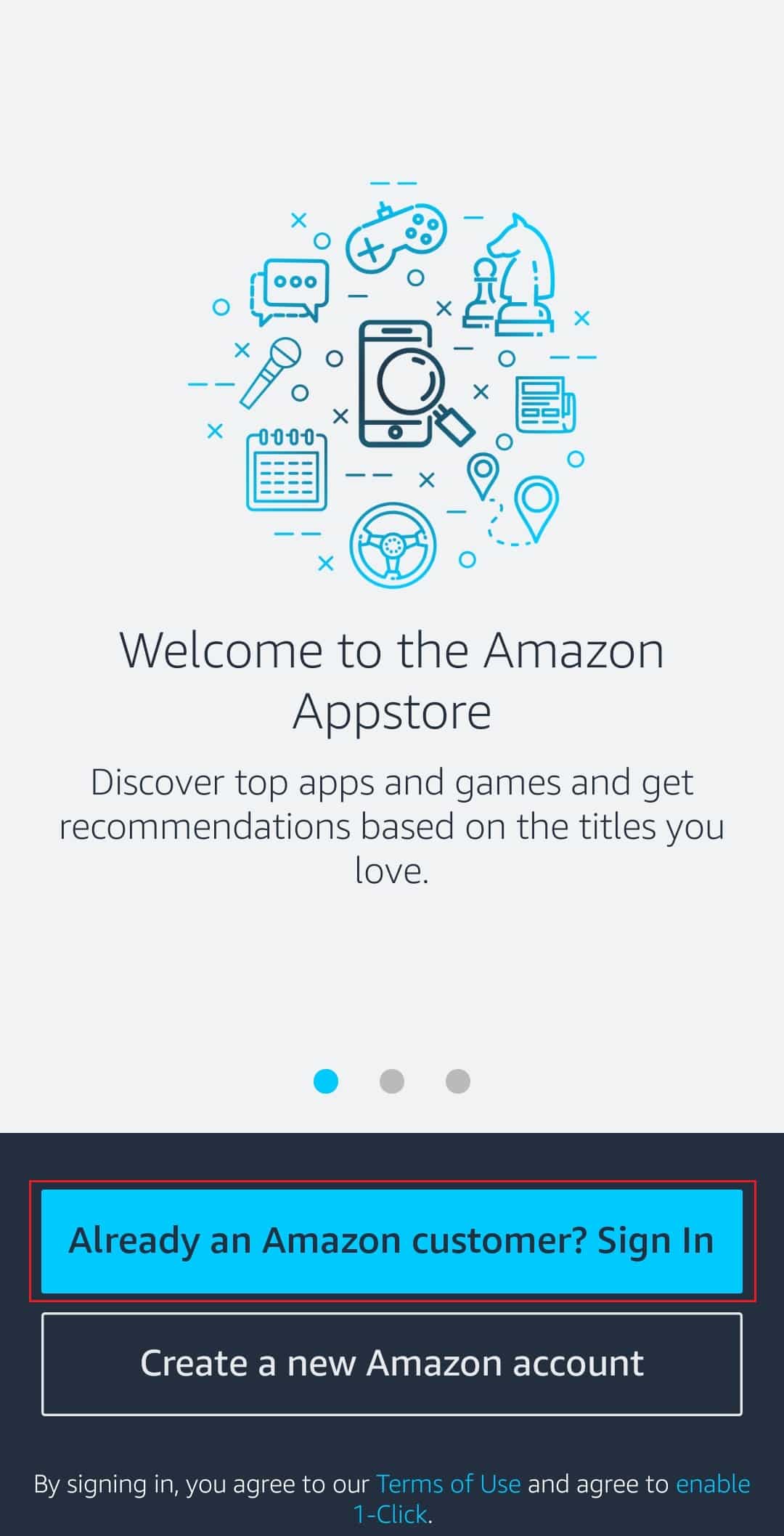 Sign in to Amazon AppStore