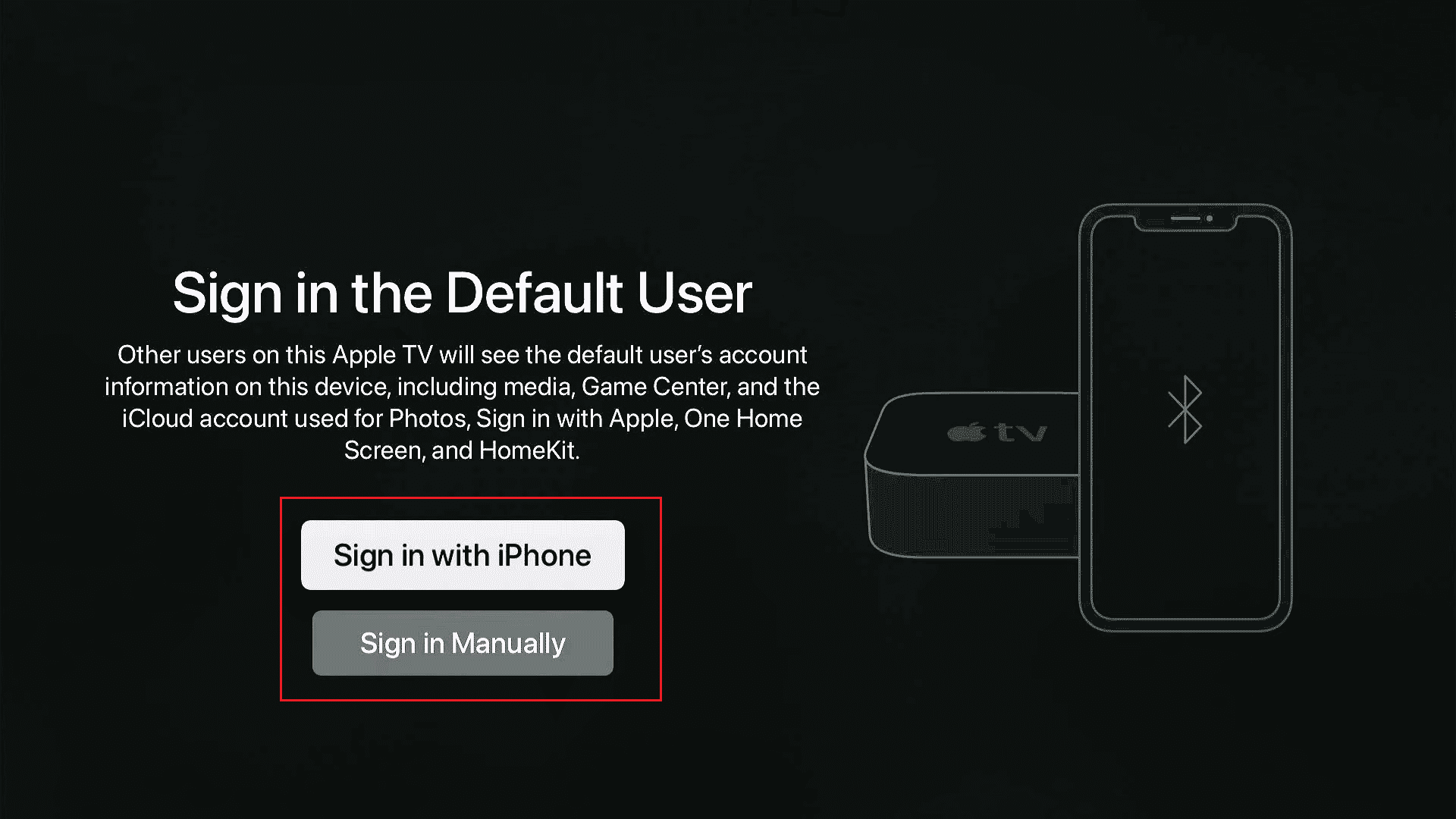 Sign in to Apple TV