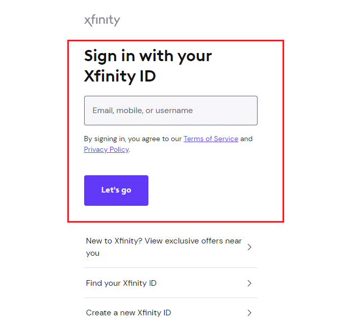 Accedi a Xfinity