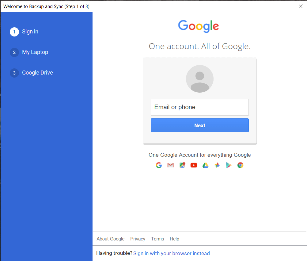 Sign in to the Google account you would like to merge all the data into | Merge Multiple Google Drive & Google Photos Accounts