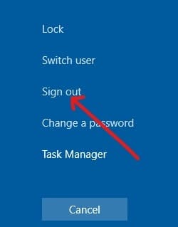 Sign out it and then again sign in | Fix Windows Updates Stuck