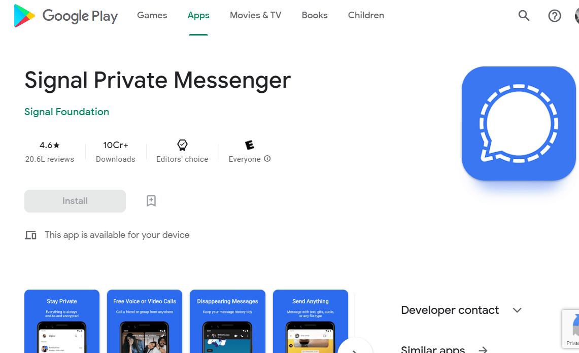 Signal Private Messenger Play Store