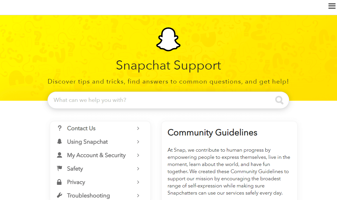 Snapchat Community-Richtlinien