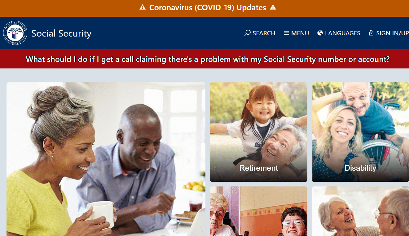 Social Security Official Website Homepage