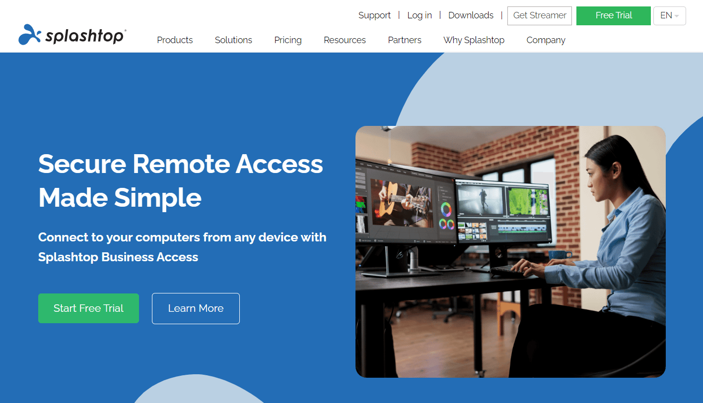 Splashtop website | connect to a remote network