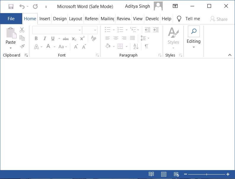Start Microsoft Word in Safe Mode