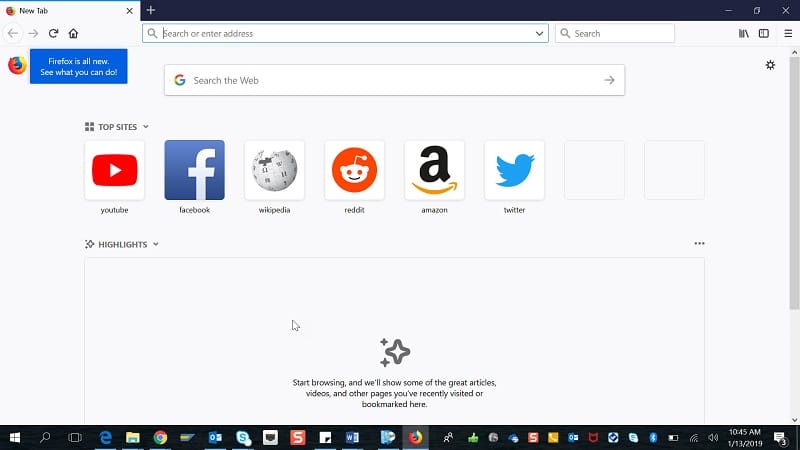 Beralih Antar Tab Mozilla Firefox Menggunakan Tombol Pintasan