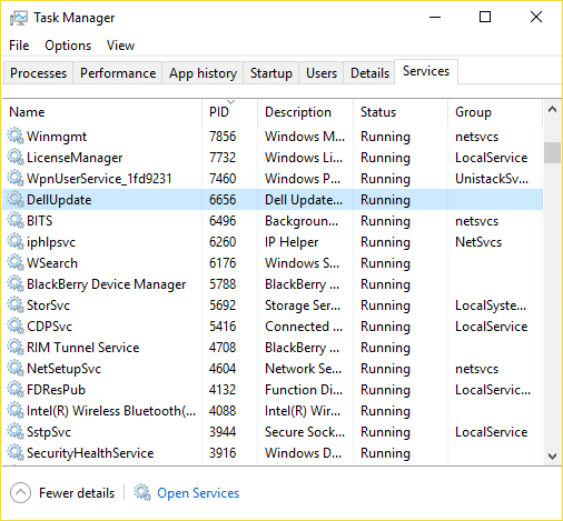 Switch to Service tab and look for the Process Id which you noted | Fix WMI Provider Host High CPU Usage [Windows 10]