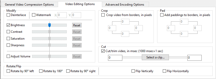 Switch to ‘Video Editing Options’ to edit your video