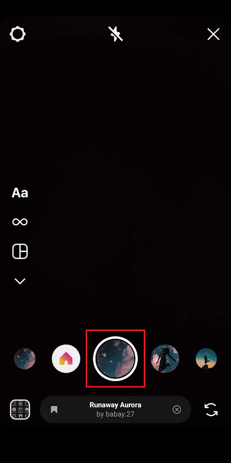 Tap and hold the filter record icon to record the video with the selected filter