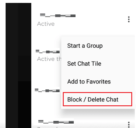 Tap on Block or Delete Chat | How to Delete Marco Polo Profile