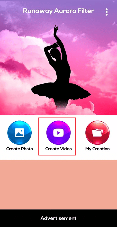 Tap on Create Video from the home screen