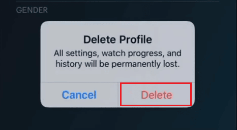 Tap on Delete from the popup to confirm the deletion
