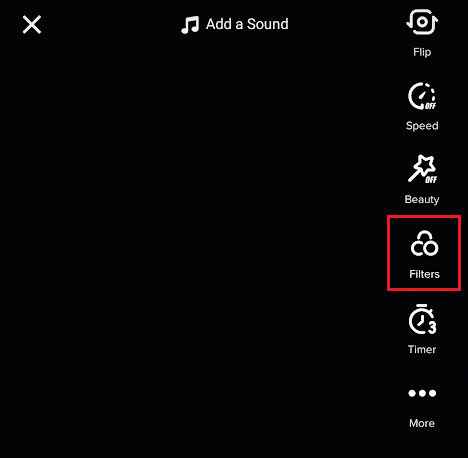 Tap on Filters from the panel on the left side of the screen