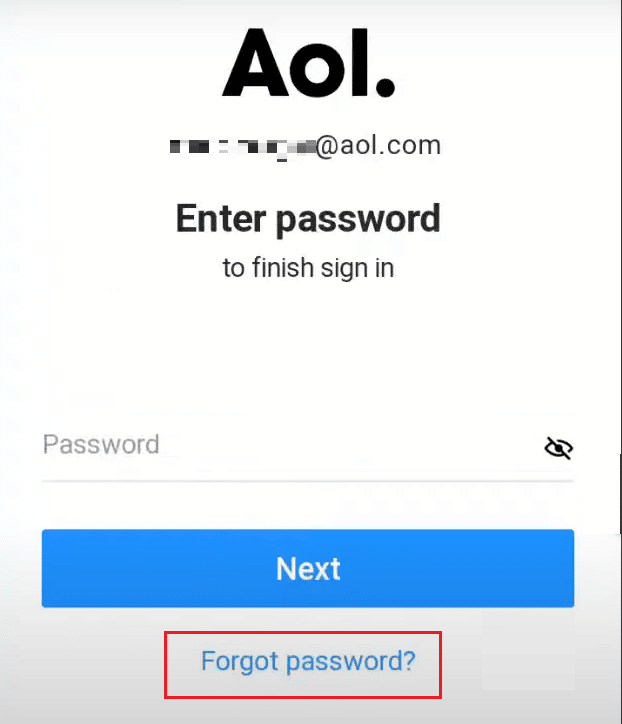 Tap on Forgot password