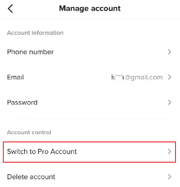 Tap on Manage Account - Switch to Pro Account | Where Do You Find the Bio on TikTok?