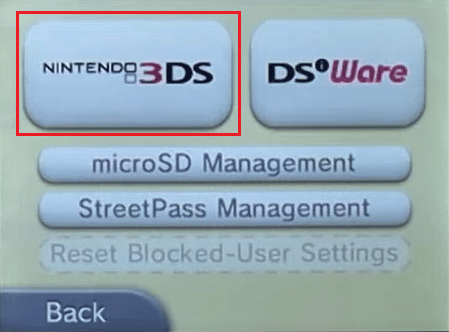 Tap on Nintendo 3DS