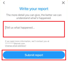 Tap on Submit report