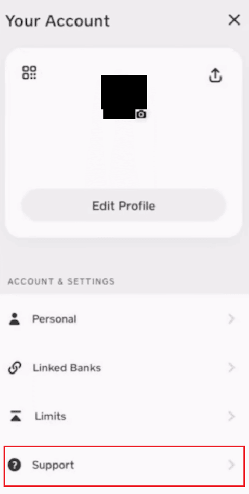 Tap on Support | How to Remove Bank Account from Cash App
