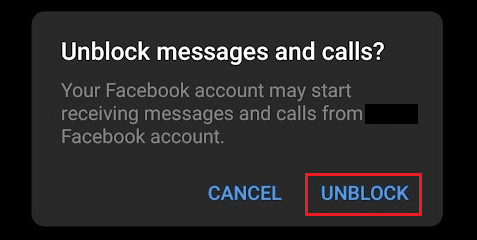 Tap on UNBLOCK from the confirmation popup