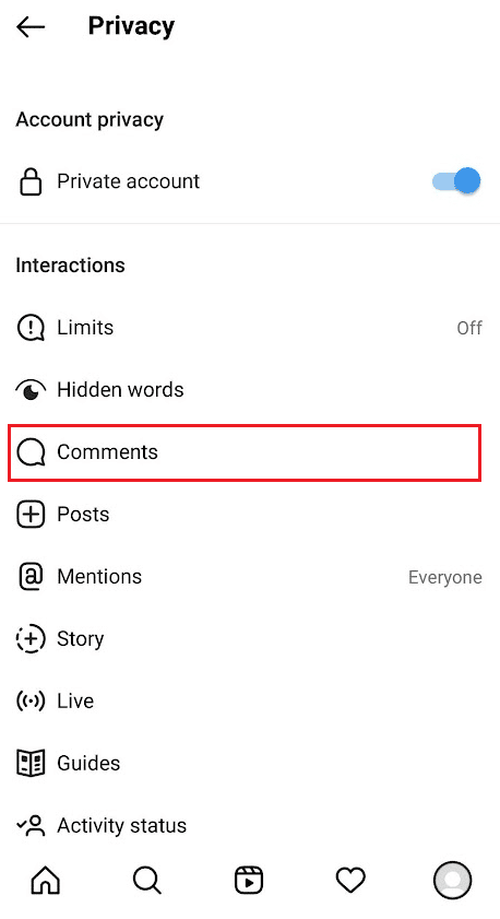 Tap on profile icon - hamburger icon - Settings - Comments | How to Sort Instagram Comments 