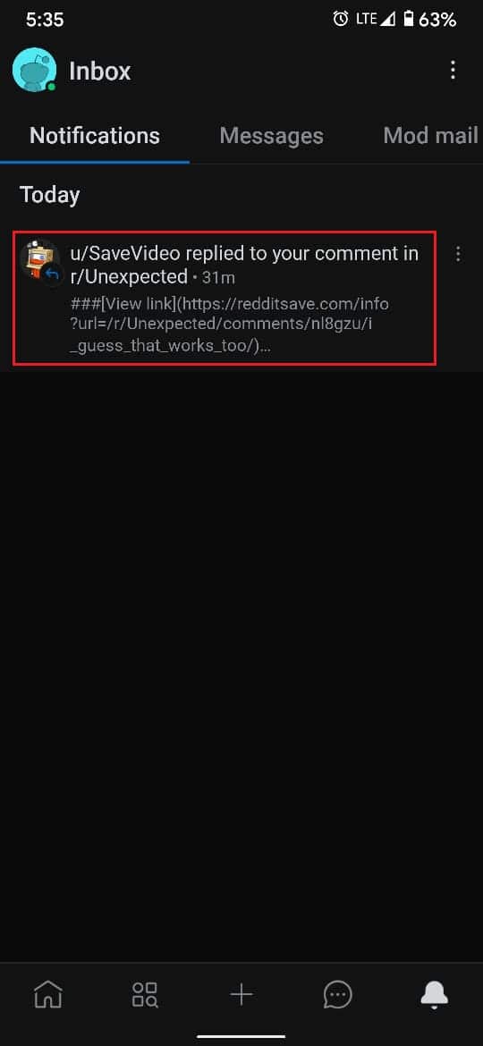 Tap on reply notification | How to Download Reddit Videos with Sound