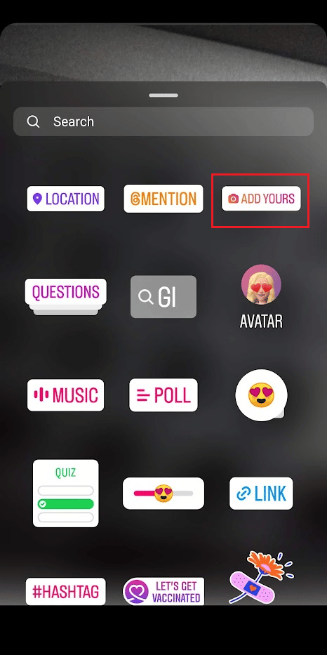 Tap on the ADD YOURS sticker to select it | How to Find Add Yours Sticker on Instagram Story