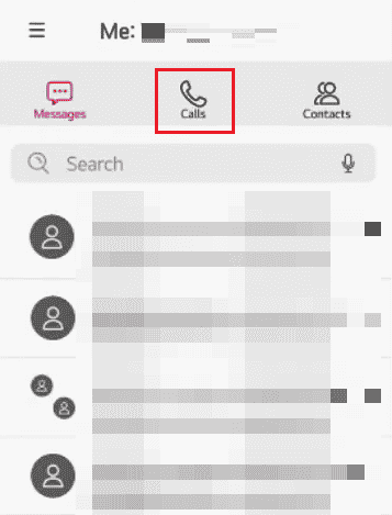 Tik op de optie Oproepen in het bovenste menu van de app | T-Mobile onbeperkt data | T-Mobile verwijdert browsergeschiedenis