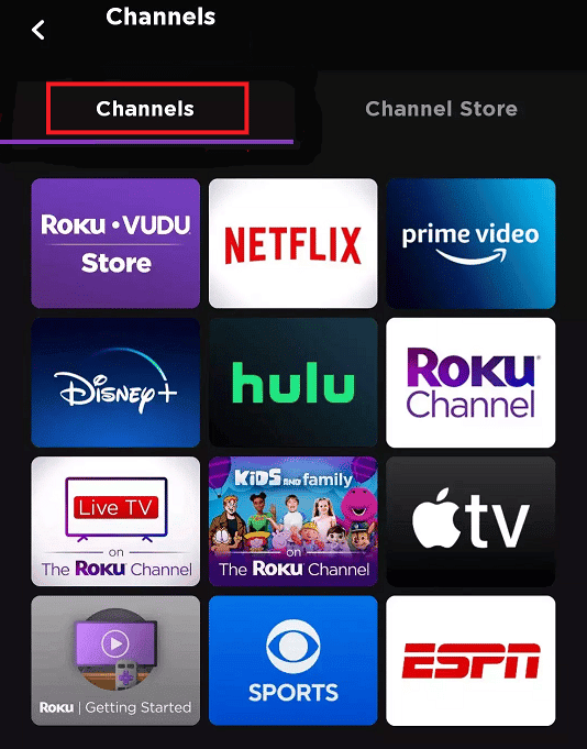 Tap on the Channels section
