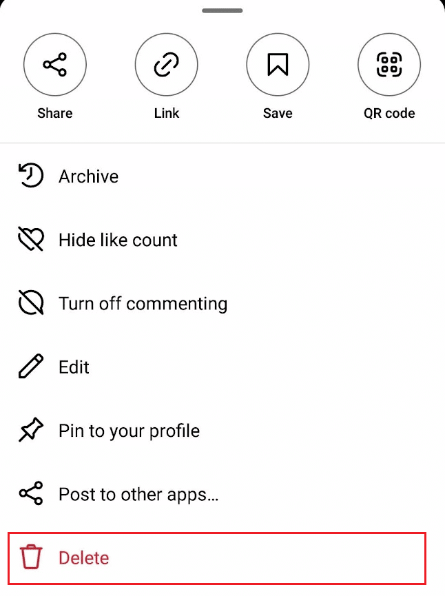 Tap on the Delete option from the menu
