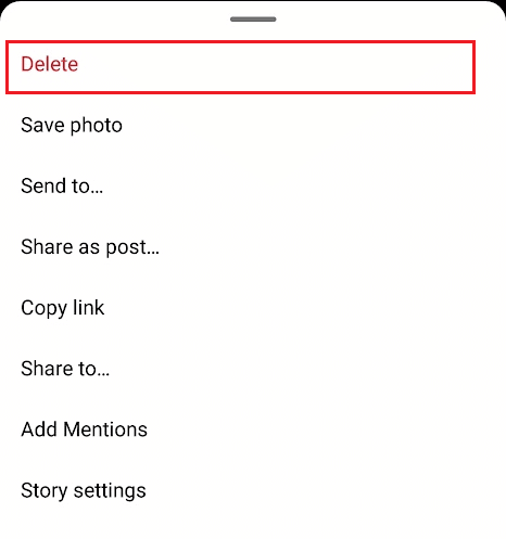 Tap on the Delete option