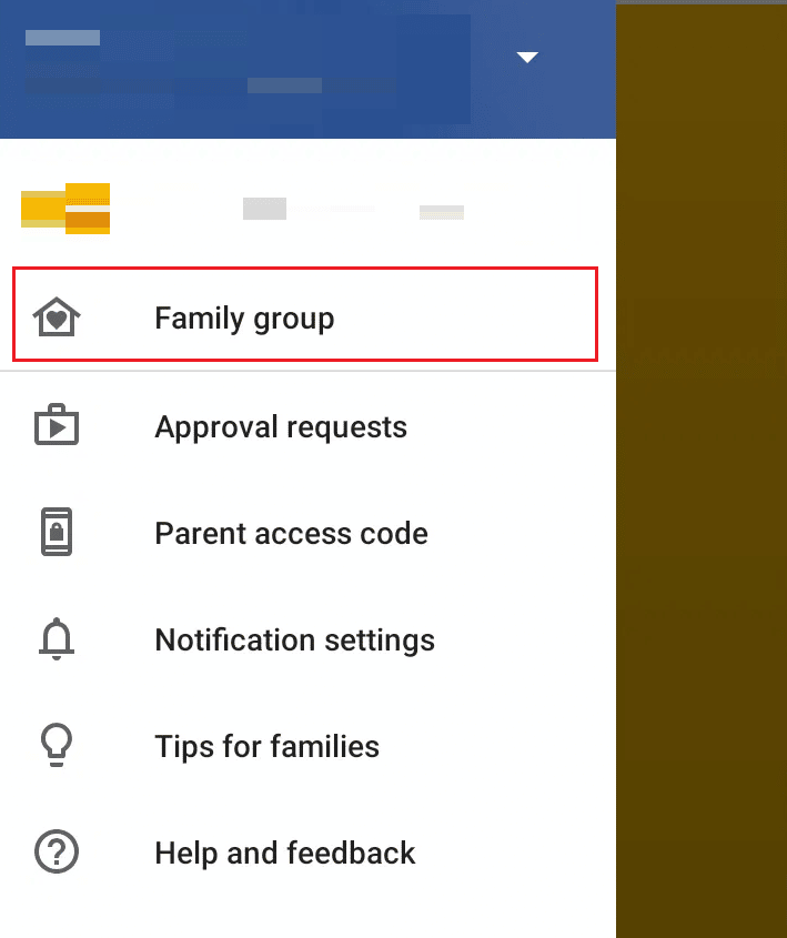 Tap on the Family group option | What is Family Plan in YouTube Premium? | leave Google family group