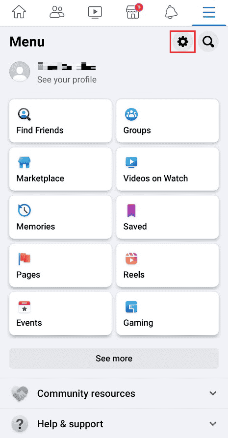 Tap on the Gear icon to open the Settings & privacy menu