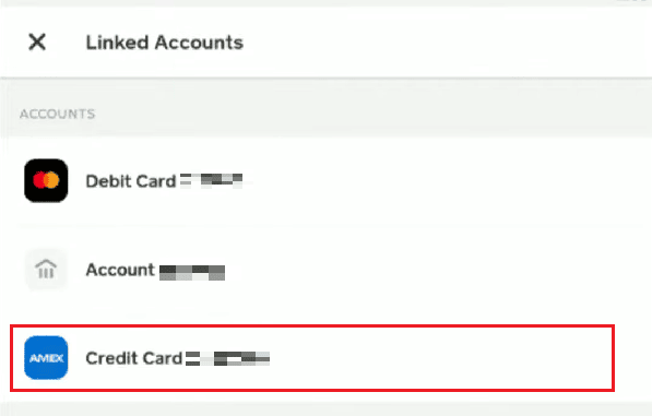 Tap on the Linked Banks - Credit Card