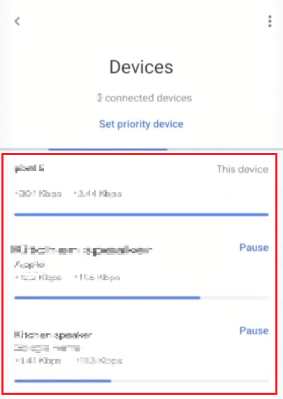 Tap on the desired device from the list to see the various details and settings