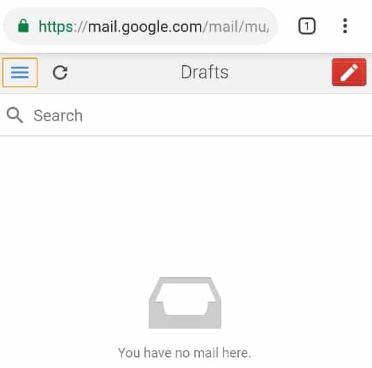 Tap on the hamburger menu icon on your Gmail account page