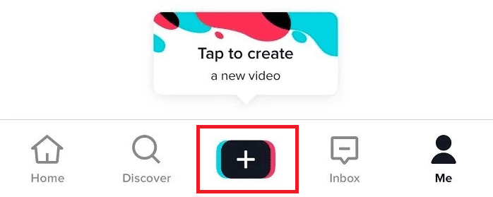 Tap on the + icon from the bottom TikTok