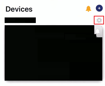 Tap on the settings gear icon from the top-right side of the added device