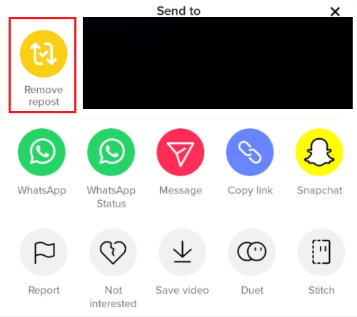 Tap on the share icon - Remove repost