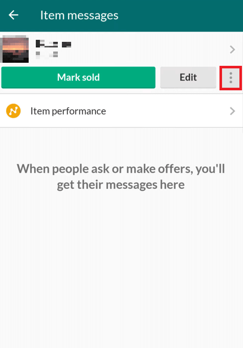 Tap on the three-dotted icon beside the Edit option | How to Delete a Post on OfferUp