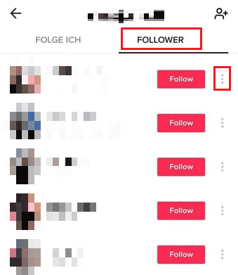 Tap on the three-dotted icon from the desired profile in the FOLLOWERS section