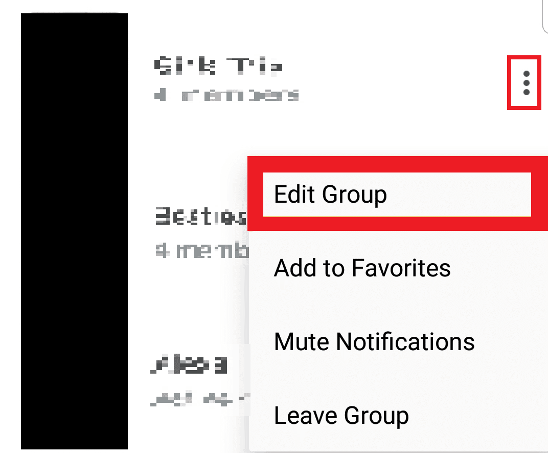 Tap on the three-dotted icon next to the desired group chat - tap on Edit Group | How to Delete Marco Polo Profile