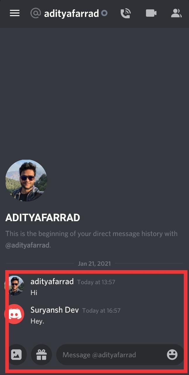 Tap the 'Direct Message' option | Delete All Messages in Discord